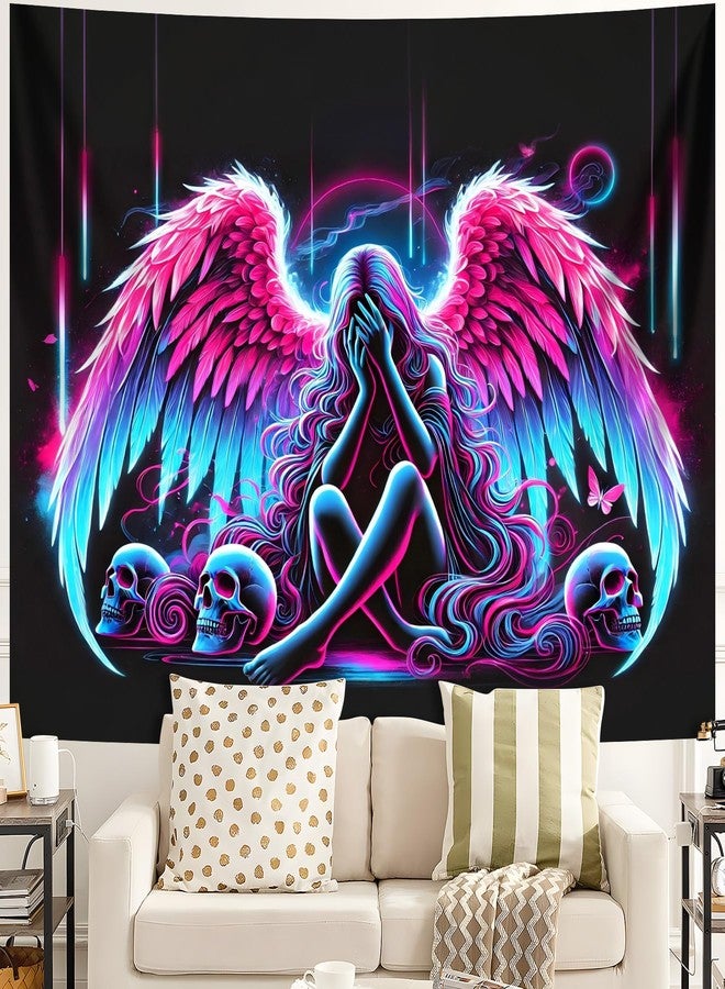 BVBOX Blacklight Tapestry,WingTapestry Glow In The Dark,UV Reactive Black Light Upright Posters Wall Hanging for Bedroom Dorm Living Room Backdrop Decor (wing1, 59L x 51W) - Image 3